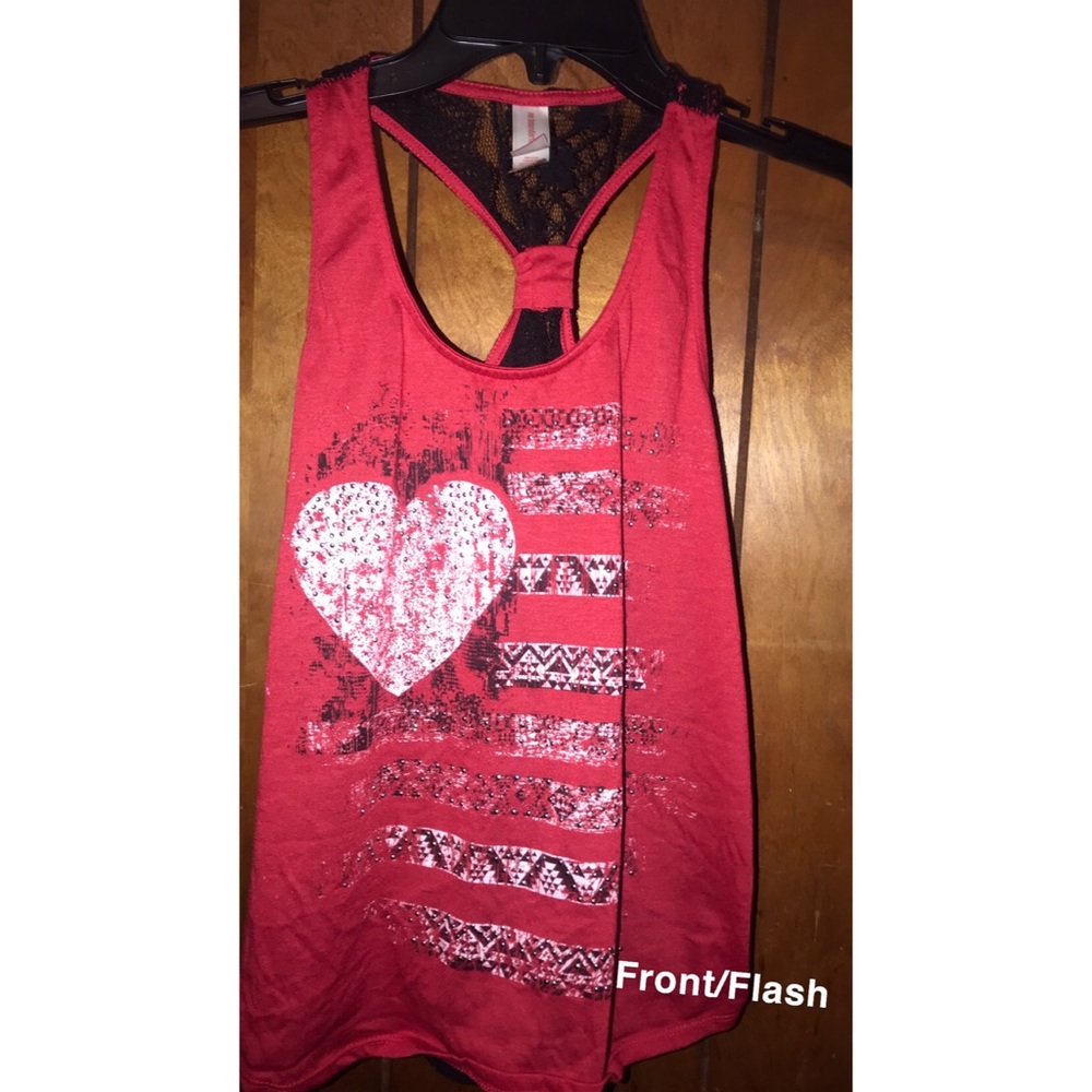 Red & Black Lace Flag Shirt ❤️🇺🇸🖤!!